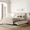 Streamdale Furniture Streamdale Full Size Upholstered Platform Bed With Brick Pattern Headboard
