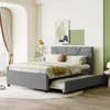 Streamdale Furniture Streamdale Full Size Upholstered Platform Bed With Brick Pattern Headboard