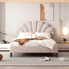 Streamdale Furniture Streamdale Full Size Upholstered Platform Bed With Flower Pattern Velvet