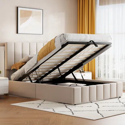 Streamdale Furniture Streamdale Full Size Upholstered Platform Bed With Hydraulic Storage System