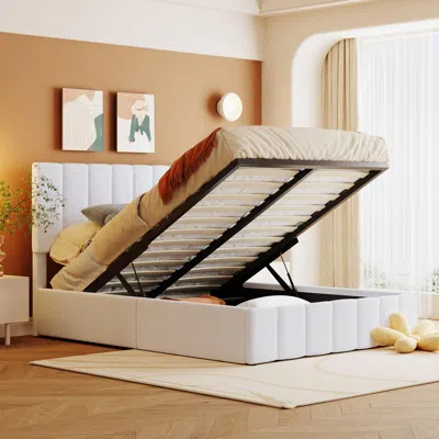 Streamdale Furniture Streamdale Full Size Upholstered Platform Bed With Hydraulic Storage System