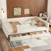 Streamdale Furniture Streamdale Full Size Upholstered Platform Bed With Usb And 2 Drawers