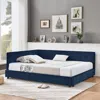 Streamdale Furniture Streamdale Full Size Velvet Tufted Bed Frame With Backrest & Armrests