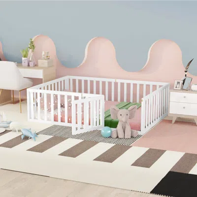 Streamdale Furniture Streamdale Full Size Wood Daybed Frame With Fence