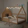 Streamdale Furniture Streamdale Full Size Wood House Bed With Window And Fence