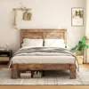 Streamdale Furniture Streamdale Full Size Wood Platform Bed Frame - Noise Free, Easy Assembly, Dark Brown