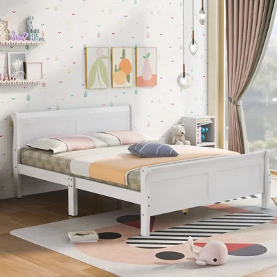 Streamdale Furniture Streamdale Full Size Wood Platform Bed With Headboard And Wooden Slat Support
