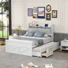 Streamdale Furniture Streamdale Full Size Wooden Bed With Storage Headboard With Outlets
