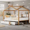 Streamdale Furniture Streamdale Full-size Wooden House Bed With Trundle And Bookshelf
