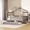 Streamdale Furniture Streamdale Full Size Wooden House Bed With Twin Size Trundle
