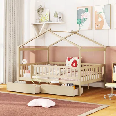 Streamdale Furniture Streamdale Full Size Wooden House Bed With Two Drawers