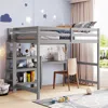 Streamdale Furniture Streamdale Full Size Wooden Loft Bed With Shelves