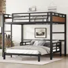 Streamdale Furniture Streamdale Full Xl Bunk Bed/loft Bed, Separable, Security Rail, Walnut In Black