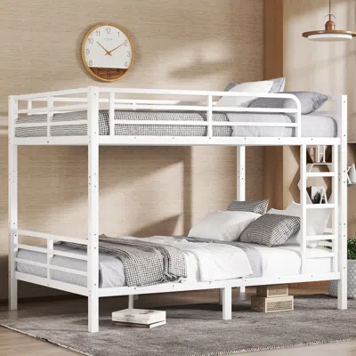 Streamdale Furniture Streamdale Full Xl Over Full Xl Metal Bunk Bed - White