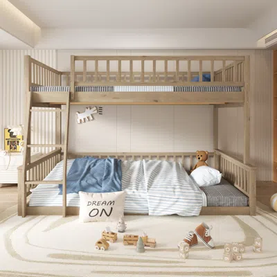 Streamdale Furniture Streamdale Full Xl Over Queen Bunk Bed With Ladder And Guardrails