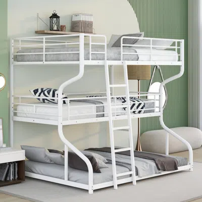 Streamdale Furniture Streamdale Full Xl Over Twin Xl Over Queen Size Triple Bunk Bed With Long