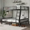 Streamdale Furniture Streamdale Full Xl/queen Black Metal Bunk Bed