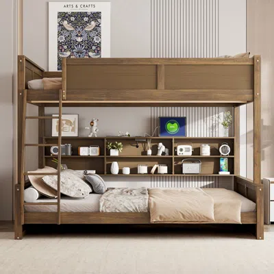Streamdale Furniture Streamdale Full Xl/queen Bunk Bed, Storage & Usb
