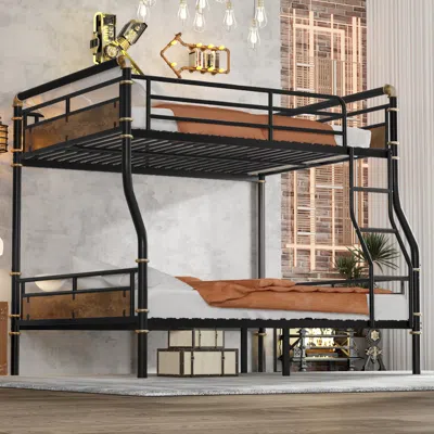 Streamdale Furniture Streamdale Full Xl/queen Metal Bunk Bed - Black