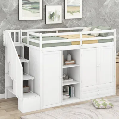 Streamdale Furniture Streamdale Functional Loft Bed With 3 Shelves