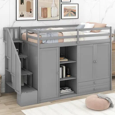 Streamdale Furniture Streamdale Functional Loft Bed With 3 Shelves