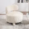 Streamdale Furniture Streamdale Fur Fabric Accent Chair - White In White