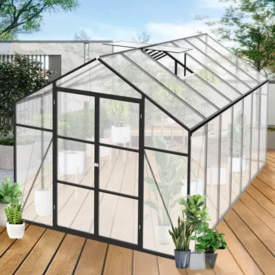 Streamdale Furniture Streamdale Gain Height 8x14 Ft Aluminum Polycarbonate Greenhouse
