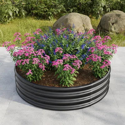 Streamdale Furniture Streamdale Galvanized Metal Raised Garden Bed Planter Box - 110 Gal In Black
