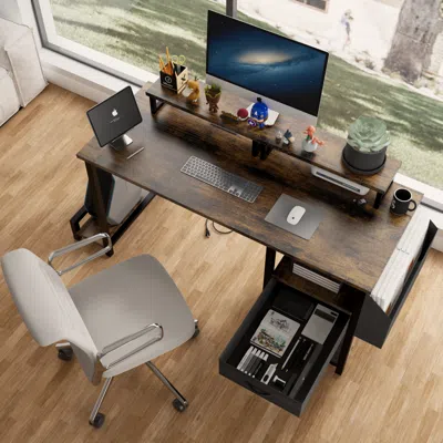 Streamdale Furniture Streamdale Gaming Desk Outlet, Usb, Storage, Stands, Hooks
