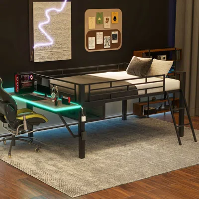 Streamdale Furniture Streamdale Gaming Mid Loft Bed With Desk
