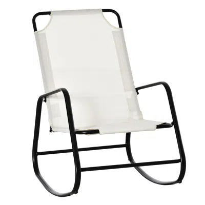 Streamdale Furniture Streamdale Garden Rocking Chair, Outdoor Indoor Sling Fabric Rocker For Patio, Balcony, Porch, Cream
