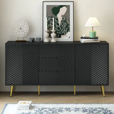 Streamdale Furniture Streamdale Geometric Sideboard With Conical Legs