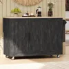 Streamdale Furniture Streamdale Geometric Twill Kitchen Island Drop Leaf Cart
