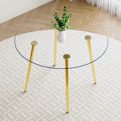 Streamdale Furniture Streamdale Gilded Glass Dining Table