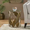 Streamdale Furniture Streamdale Glam Fish Scale Side Table With Tempered Glass Top