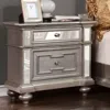 Streamdale Furniture Streamdale Glam Silver Nightstand With Mirror Accents And Crystal-like Drawer
