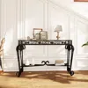 Streamdale Furniture Streamdale Glass & Metal Console Table With Storage