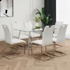Streamdale Furniture Streamdale Glass Dining Set With Electroplated Legs & Pu Chairs (7-piece)