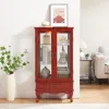 Streamdale Furniture Streamdale Glass Display Cabinet With Adjustable Shelves And Led Lighting