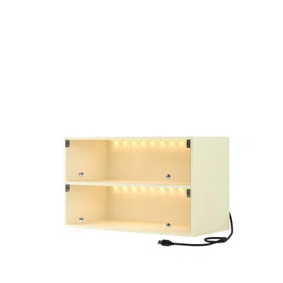 Streamdale Furniture Streamdale Glass Door Shoe Cabinet With Rgb Led, Off White