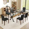 Streamdale Furniture Streamdale Glass Table & 6 Black Pu Chairs