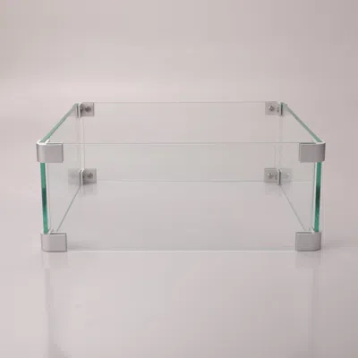 Streamdale Furniture Streamdale Glass Wind Gurad Square Glass Windshield For Square Fire Table