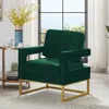 Streamdale Furniture Streamdale Gold Base Velvet Accent Chair, Jade