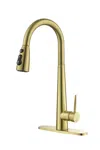 Streamdale Furniture Streamdale Gold Kitchen Faucets With Pull Down Sprayer, Kitchen Sink Faucet