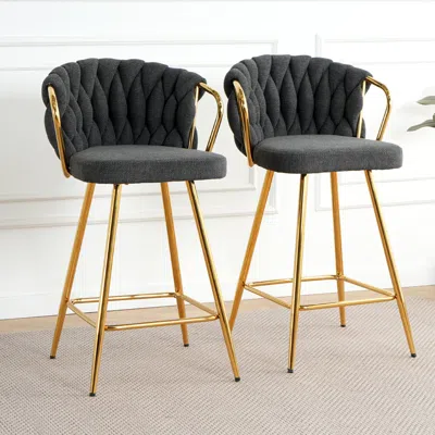 Streamdale Furniture Streamdale Gold-legged Bar Chair (set Of 2)