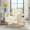 Streamdale Furniture Streamdale Gold Metal Base Velvet Upholstered Accent Chair