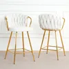 Streamdale Furniture Streamdale Gold-plated Linen Bar Chair (set Of 2)