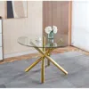 Streamdale Furniture Streamdale Golden Glass Dining Table - Modern Kitchen/living Room