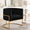 Streamdale Furniture Streamdale Golden Metal Accent Chair With Velvet Upholstery