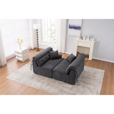 Streamdale Furniture Streamdale Gray 4-seater Compression Sofa With Pillows